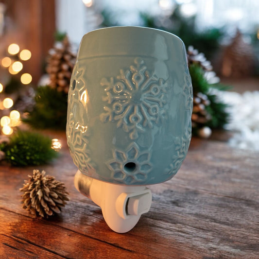 Sky Blue Snowflakes Wall Plug Warmer